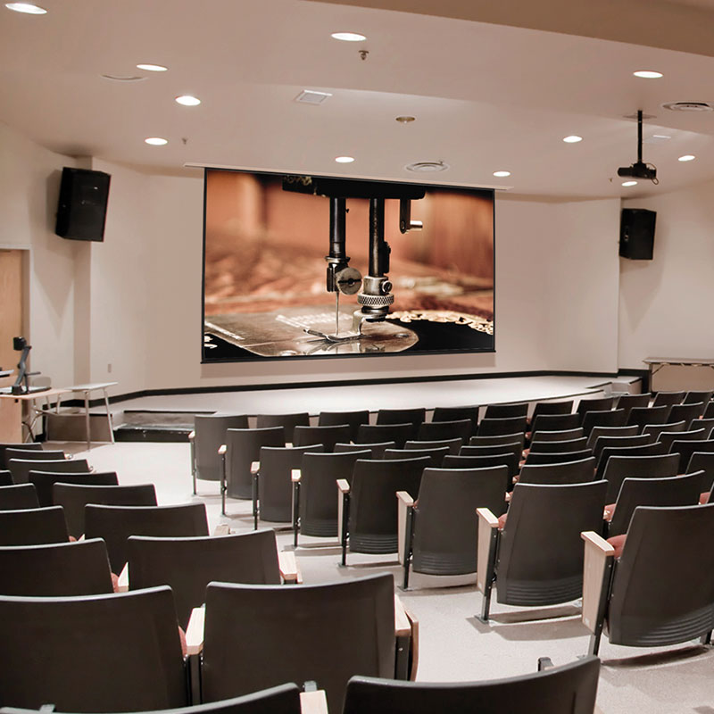 Large Recessed Electric Projector Screen