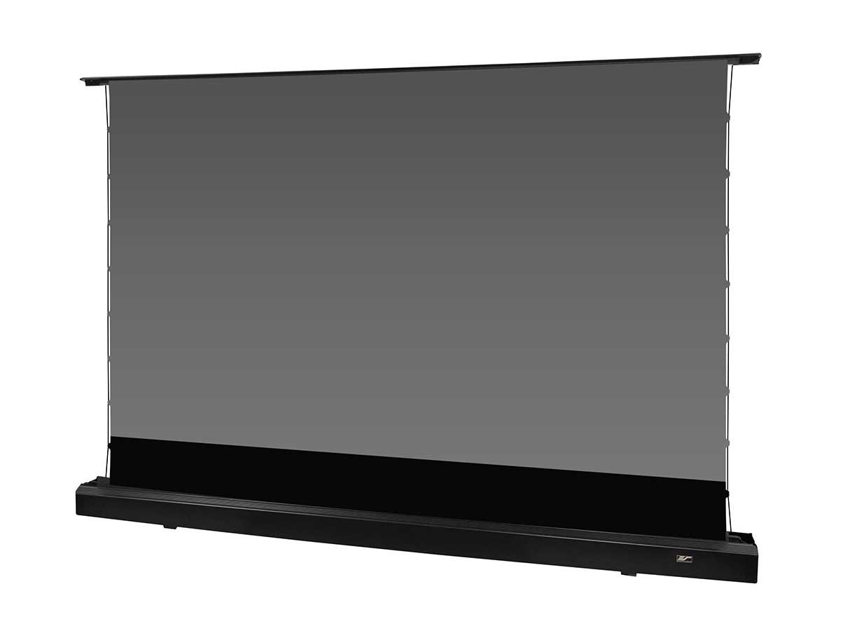 Elite Screens Kestrel Tab-Tension CLR3, 101" Diag. 16:9, Ultra-Short Throw Ceiling Ambient Light Rejecting (CLR®/ALR) Electric Floor Rising Projector Screen,White Casing, FTE101XH2-CLR3