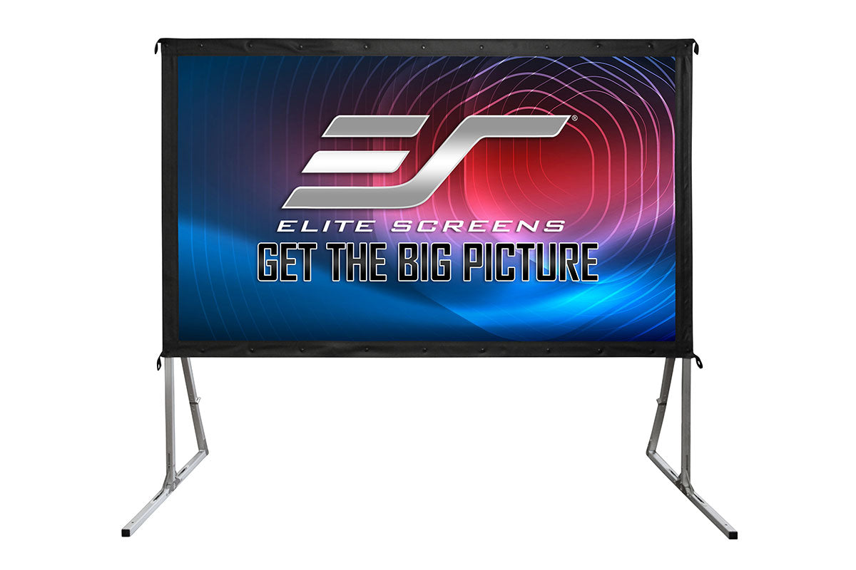 Elite Screens Yard Master 2 WraithVeil® Dual 120" Outdoor Front Rear Projector Screen with Stand 16:9, 8K 4K Ultra HD 3D Portable Movie Theater Cinema Indoor 120" Diag. Foldable Projection Screen, OMS120H2-DUAL