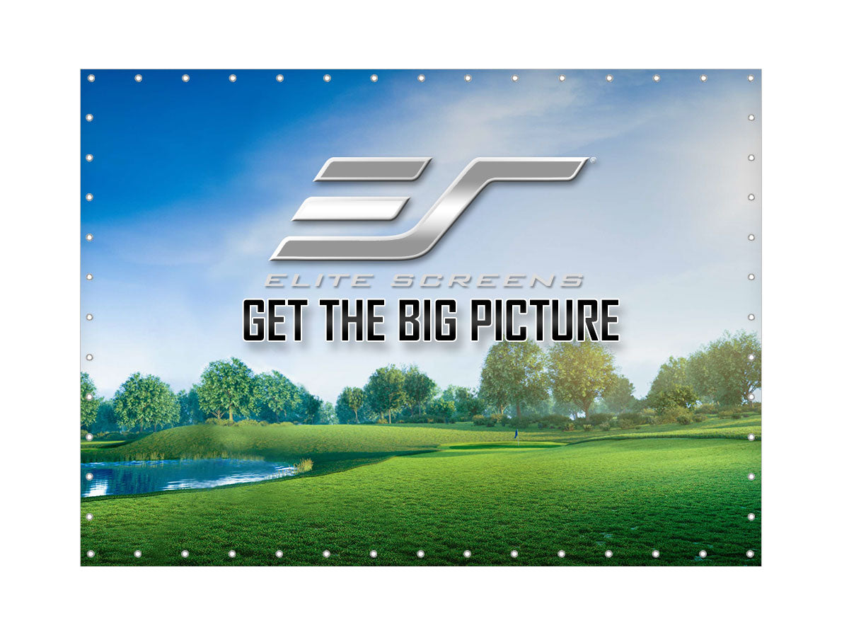 Elite Screens GolfSim DIY, 85" Diag, 10'x10' Impact Screen for Golf Simulation Screen with Grommets - Rolled
