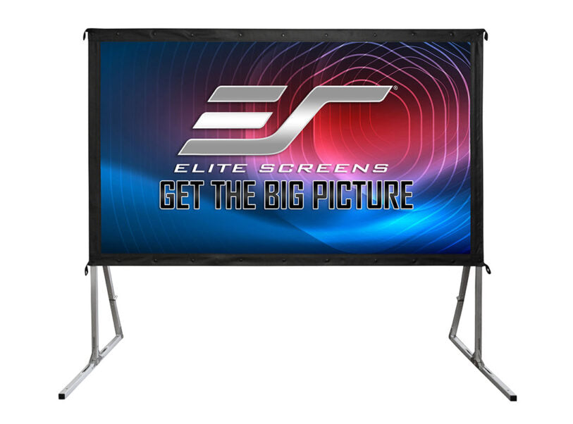 Elite Screens Yard Master 2 WraithVeil® Dual 100 inch Outdoor Front Rear Projector Screen with Stand 16:9, 8K 4K Ultra HD 3D Portable Movie Theater Cinema Indoor 100" Diag. Foldable Projection Screen, OMS100H2-DUAL