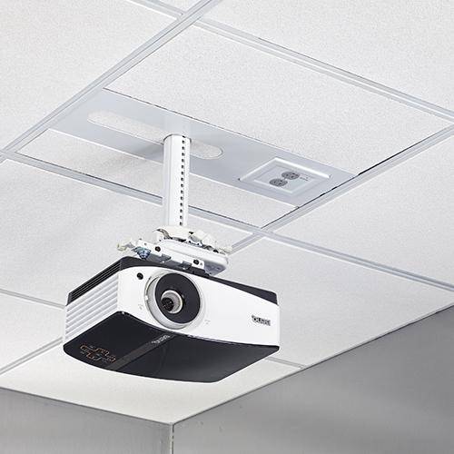 Chief Suspended Ceiling Projector System with 2-Gang Filter & Surge - White
