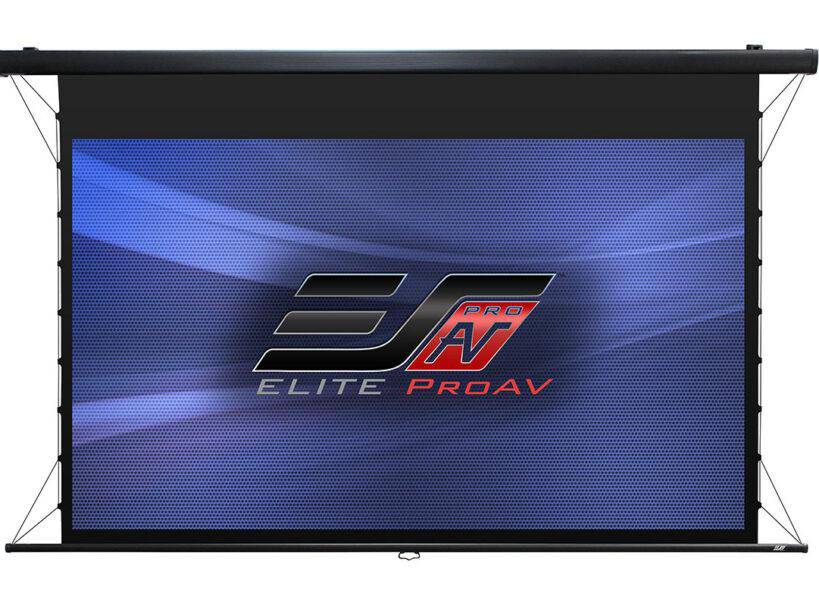 Elite ProAV Manual Tab-Tension Pro CineGrey 5D®, 106" Diag. 16:9, Slow Retract Manual Pull Down Tab-Tensioned Ceiling Ambient Light Rejecting (CLR/ALR) Projector Screen, MT106UH2-DHD5