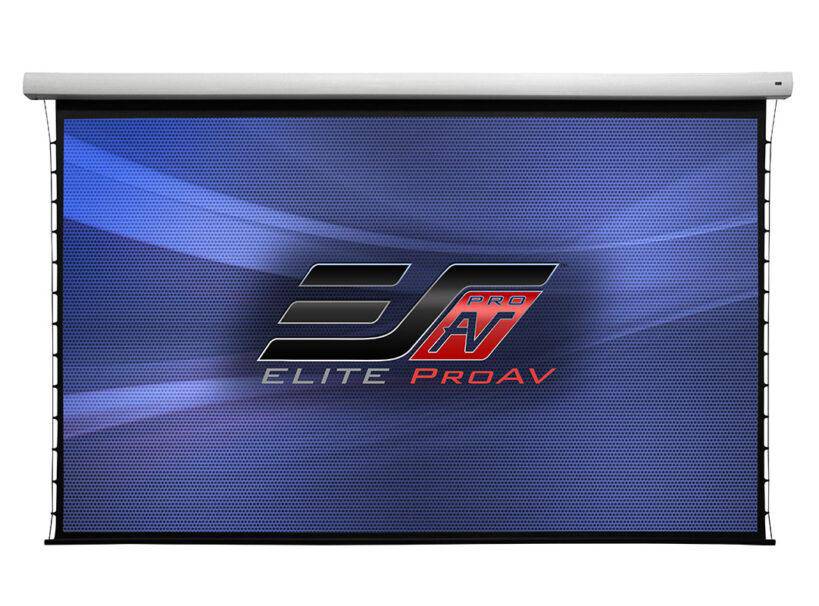Elite ProAV Tension Pro, 250" Diag. 16:9, Tab-Tensioned Electric Motorized Drop Down Projection Screen, TP250XWH2