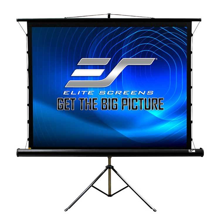 Elite Screen Tripod 100" Diag. ,4:3 Tab-Tensioned Portable Tripod Projector Projection Screen TT100UWV-PRO