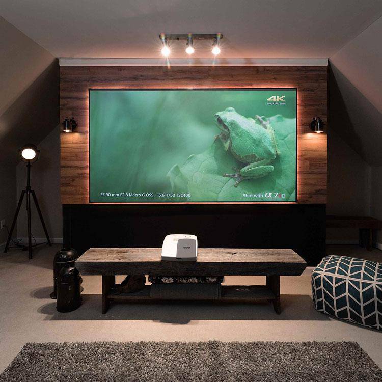 Elite Screens Aeon CLR2®, 103" Diag. 16:9, EDGE FREE® Ambient Light Rejecting Fixed Frame Projector Screens, AR103H-CLR2
