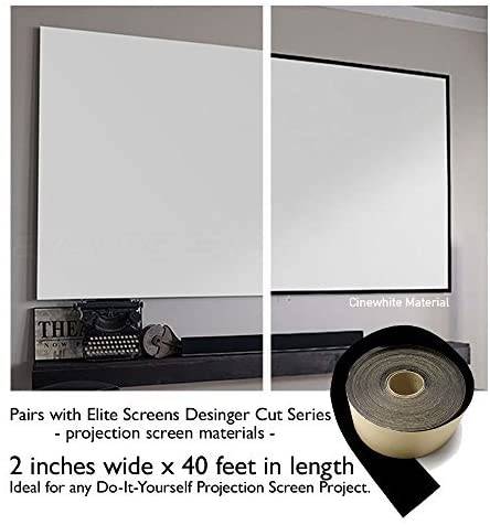 Elite Screens Black Velvet Tape for Designer Cut Series Projector Screens, 2" Diag. 40-ft roll