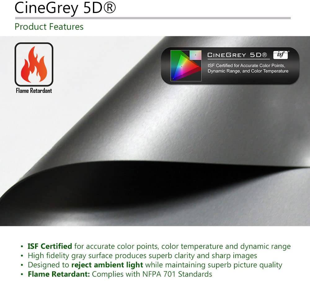 Elite Screens Designer Cut 135" Diag. 16:9, 8K 4K Ultra HD Ambient Light Rejecting DIY Raw Projector Screen Material, ISF Certified True ALR Capable Projection Screen, ZRM-135HW-CINEGREY5D