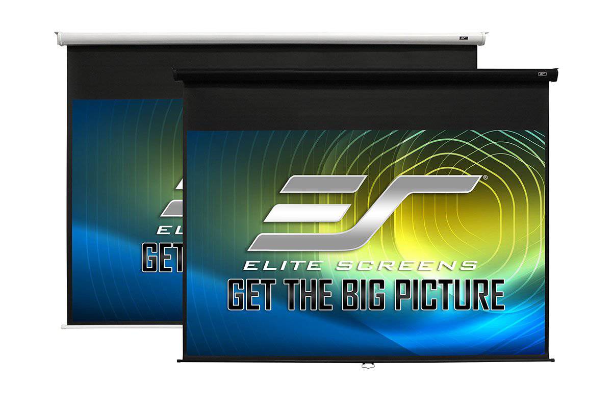 Elite Screens Manual 100" Diag. 16:9, Pull Down Manual Projector Screen with AUTO LOCK, Movie Home Theater 8K 4K Ultra HD 3D Ready, 2-YEAR WARRANTY, M100XWH-E24