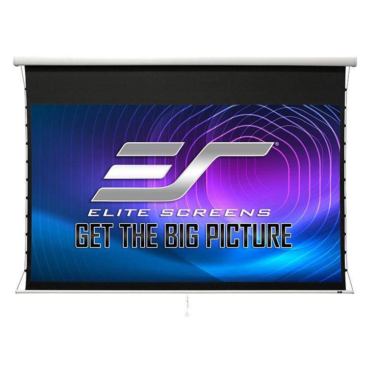 Elite Screens Manual Tab-Tension 2, 106" Diag. 16:9, Slow Retract Mechanism Tab-Tensioned Wall Ceiling Projector Projection Screen, 4K/8K Ultra HD Ready, MT106XWH2