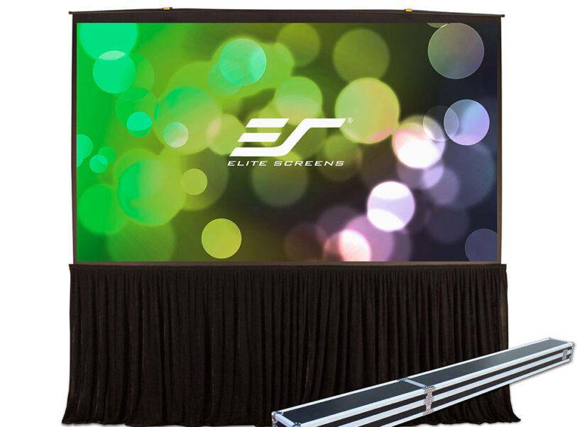 Elite Screens QuickStand 5-Second, 150" Diag. 16:9, Manual Pull Up Floor Rising Projector Screen, Movie Home Theater 8K 4K Ultra HD 3D Ready, 2-YEAR WARRANTY, QS150HD