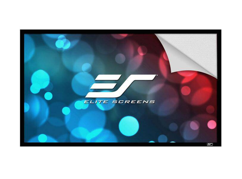 Elite Screens Sable Frame AcousticPro 1080P3  100" Diag. 16:9, Sound Transparent Perforated Weave Fixed Frame Projection Projector Screen, ER100WH1-A1080P3