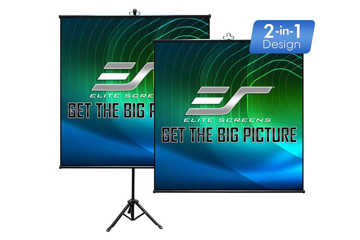 Elite Screens Tripod Lite Wall 50" Diag. 1:1, Lightweight  Portable Indoor Projector Screen with Foldable Stand and Carrying Bag, Movie Home Theater Projector Screen, 4K 8K Ultra HDR 3D Ready, 2-YEAR WARRANTY, T50SW