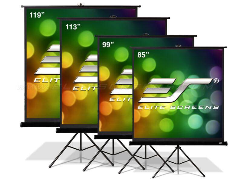 Elite Screens Tripod Pro  119" Diag. 1:1, Adjustable Multi Aspect Ratio Portable Indoor Outdoor Projector Screen, 8K 4K Ultra HD 3D Ready, T119UWS1-PRO