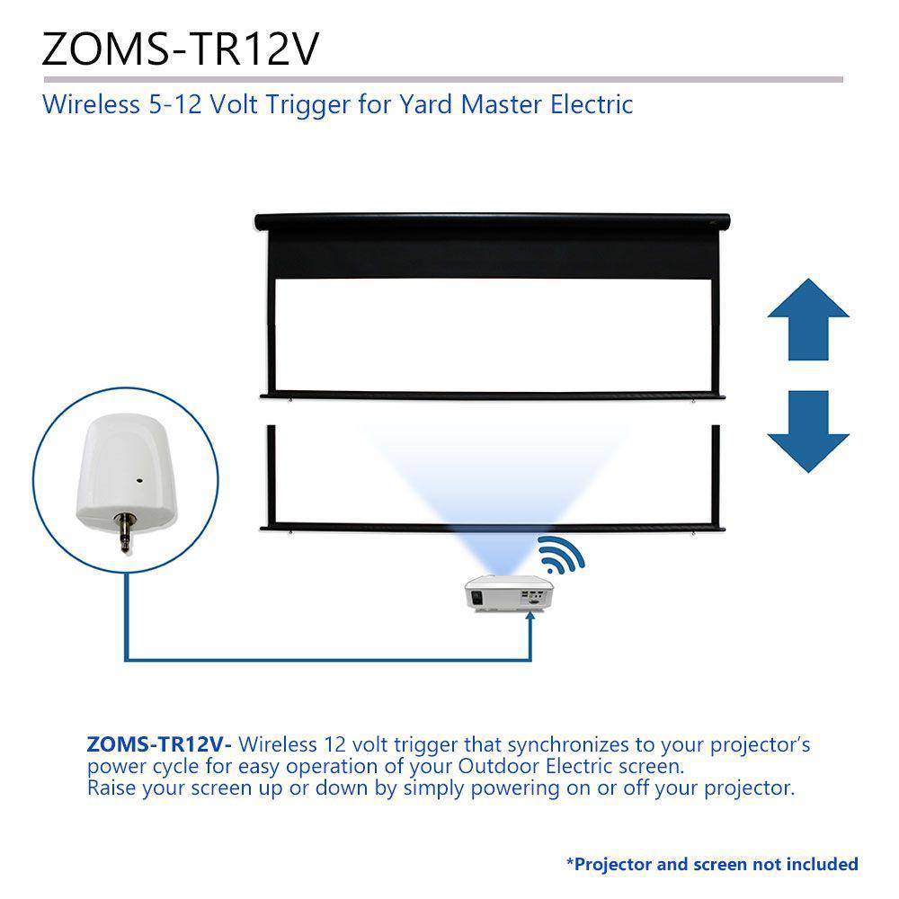Elite Screens Wireless 5-12 Volt Trigger for Yard Master Electric Motorized Outdoor Projection Screen, ZOMS-TR12V