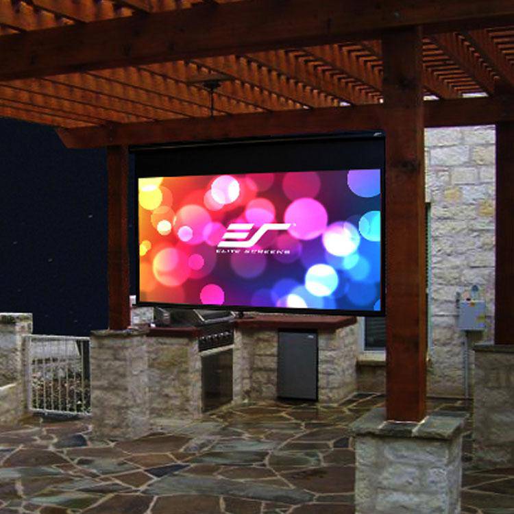 Elite Screens Yard Master Electric 100" Diag. Outdoor Electric Motorized Projector Screen Rain Water Protection 16:9 Remote Control 8K 4K Ultra HD 3D Movie Theater 100" Diag. Auto Projection Screen, OMS100H-Electric Motorized