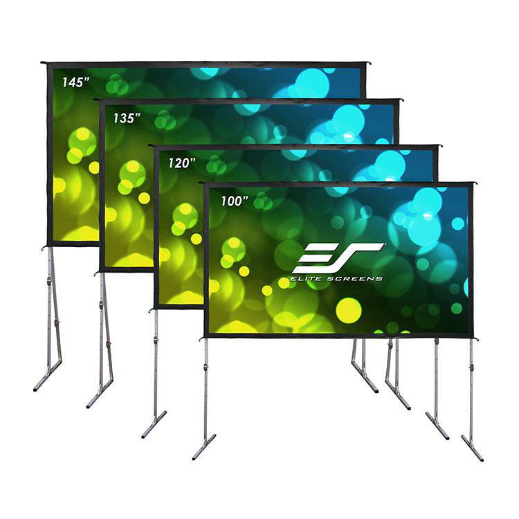 Elite Screens Yard Master Plus 100 inch Outdoor Projector Screen with Stand 16:9 8K 4K Ultra HD 3D Portable Fast Folding Movie Adjustable Height Foldable AT Leg 100" Diag. Projection Screen, OMS100H2PLUS