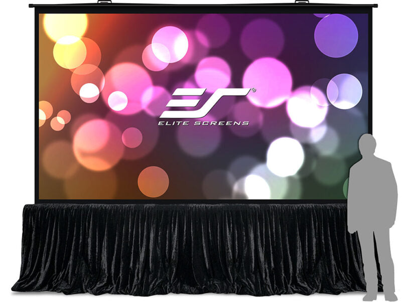 Elite Screens QuickStand 5-Second, 150" Diag. 16:9, Manual Pull Up Floor Rising Projector Screen